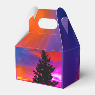 Den härliga solnedgångfavören boxas presentaskar