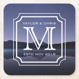 Den härliga stiliga monogramen landskap det enkla underlägg papper kvadrat