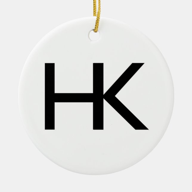 Den Harris ranchen brännmärker prydnaden Julgransprydnad Keramik (Framsidan)