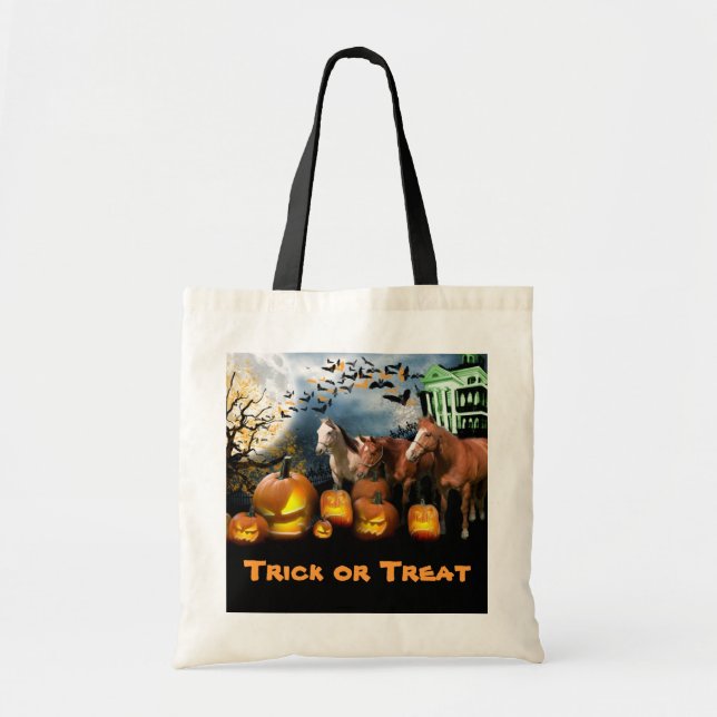 Den hästHalloween totot hänger lös Tygkasse (Framsidan)