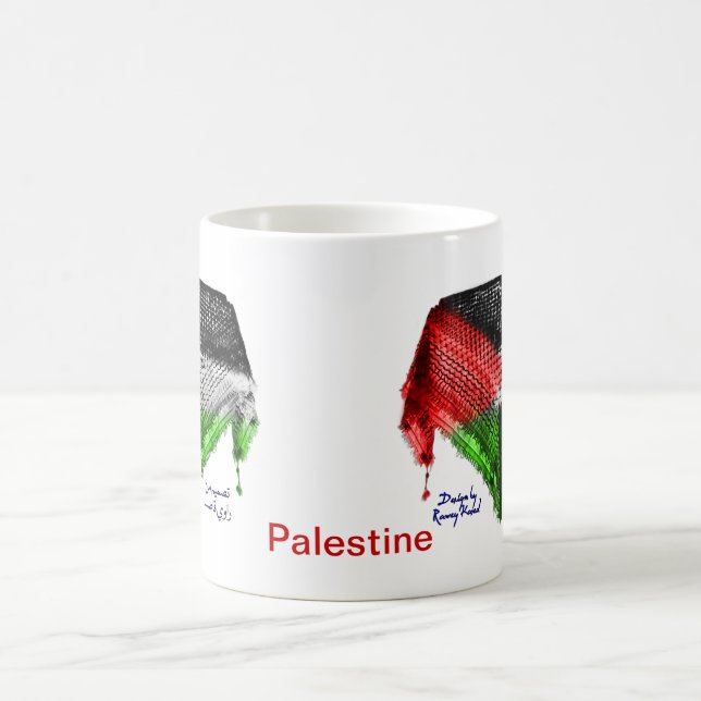 Den Hatta flaggaMUGGEN (Palestina), 11oz Kaffemugg (Center)
