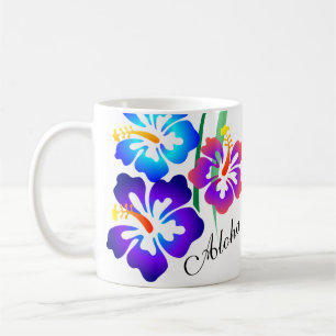 Den hawaianska hibiskusen blommar Aloha Kaffemugg