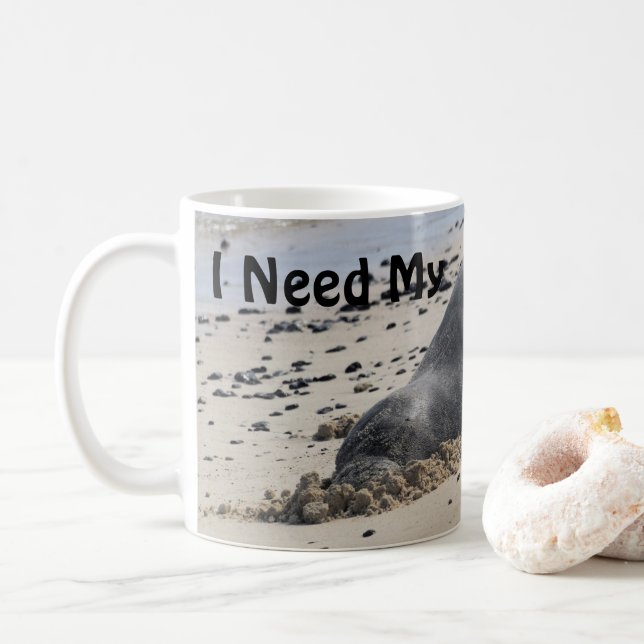 Den hawaianska munken förseglar att sova på kaffemugg (Med munk)