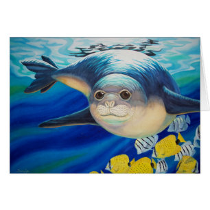 Den hawaianska munken förseglar hälsningskort