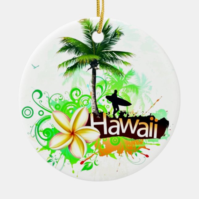 Den Hawaii semestern reser souvenir Julgransprydnad Keramik (Framsidan)