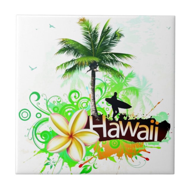 Den Hawaii semestern reser souvenir Kakelplatta (Framsidan)