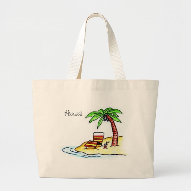 Den Hawaii stranden hänger lös Jumbo Tygkasse (Framsidan)