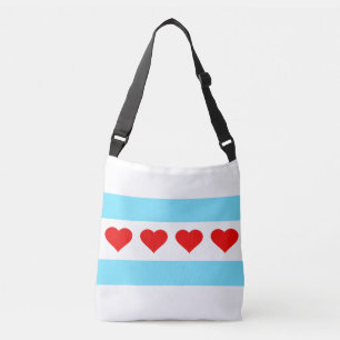 Den heders- Chicago hjärtaflagga Crossbody hänge Axelväska