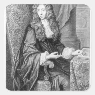 Den hedervärda Robert Boyle som inristas av B. Fyrkantigt Klistermärke