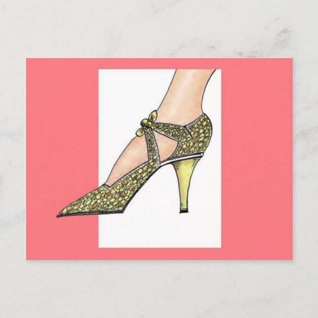 den Heeled 20-talkicken skor Vykort (Framsida)