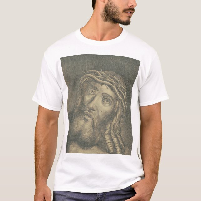 Den Heliga Andra Kristus Monokrom Konst T Shirt (Framsida)