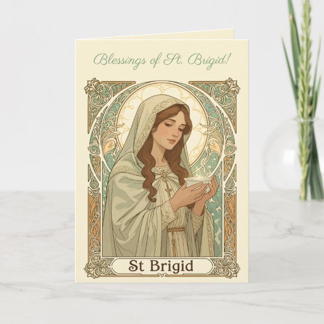Den heliga Brigid - mejeriarbetarnas skyddshelgon Kort (Framsida)
