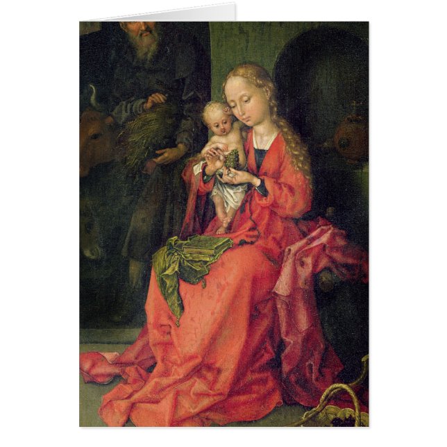 Den heliga familjen, c.1480-90 hälsningskort (Framsidan)