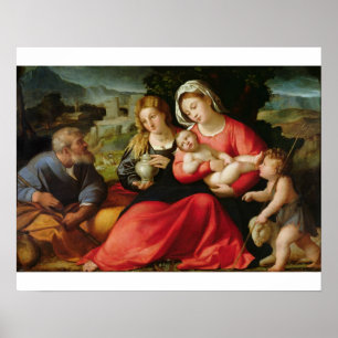 Den heliga familjen, c.1508-12 (olja på kanfas) poster