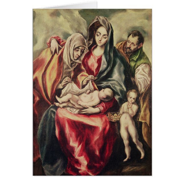 Den heliga familjen hälsningskort (Framsidan)
