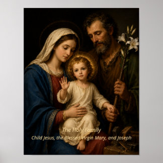 Den heliga familjen Jesus, Maria och Josef Poster