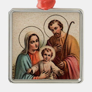 Den heliga familjen - Jesus, Mary och Joseph Julgransprydnad Metall