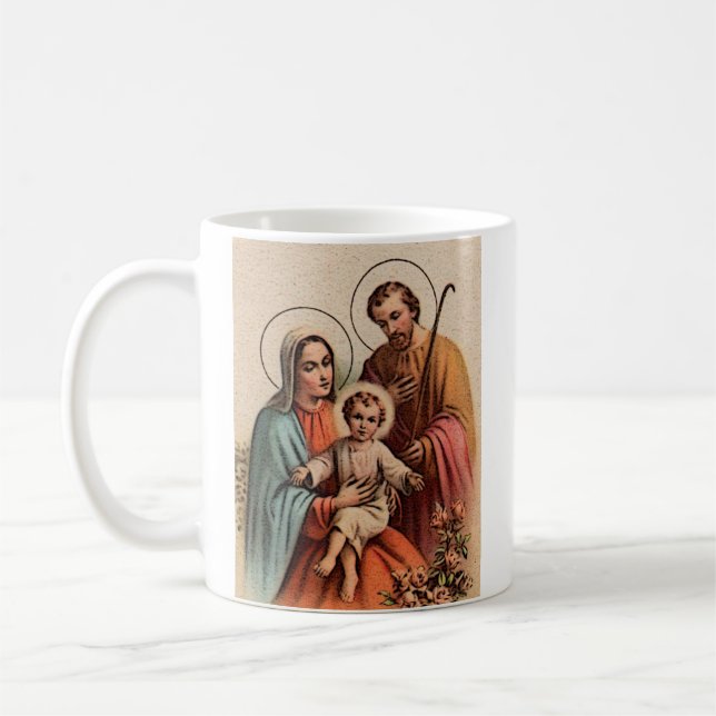 Den heliga familjen - Jesus, Mary och Joseph Kaffemugg (Vänster)