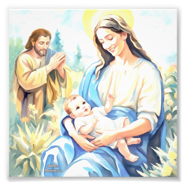 Den Heliga Familjen - Julen Fototryck (Framsidan)