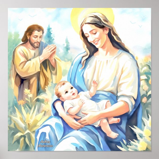 Den heliga familjen - Julen Poster (Framsidan)
