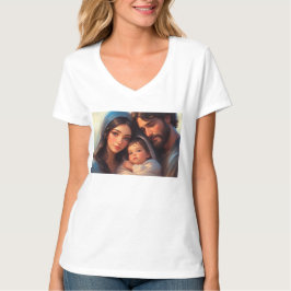 Den heliga familjen kvinnors V-ringad t-shirt