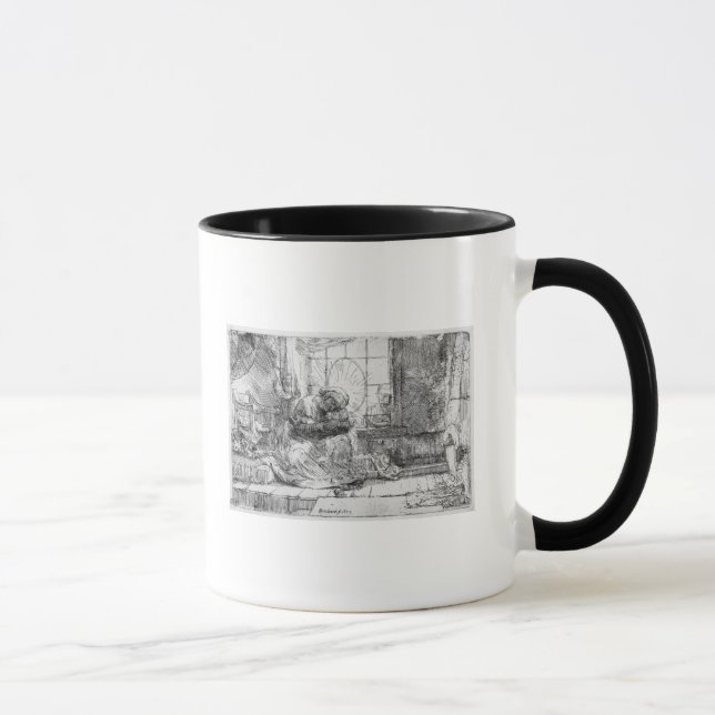 Den heliga familjen med en katt, 1654 mugg (Höger)