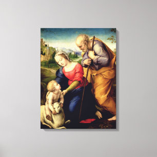 Den heliga familjen med en Lamb, 1507 Canvastryck