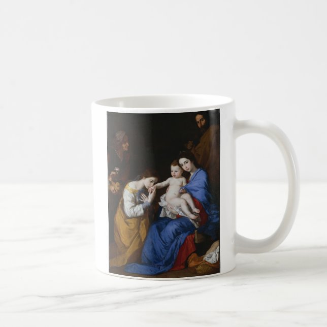 Den heliga familjen med Saints Anne och Catherine Kaffemugg (Höger)
