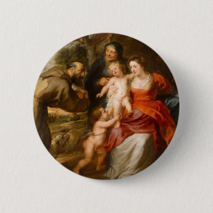 Den heliga familjen med Saints Knapp