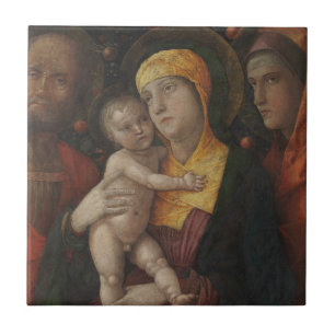 Den heliga familjen med Sanktt Mary Magdalene Kakelplatta