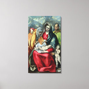 Den heliga familjen med St.Elizabeth, 1580-85 Canvastryck