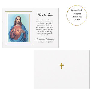 Den heliga hjärtat av Jesus katolska begravning Tack Kort