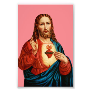 Den Heliga Hjärtats Jesus Fina Konstporträtt Fototryck