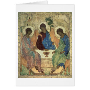 Den heliga trinityen, 1420s (tempera på panel) hälsningskort