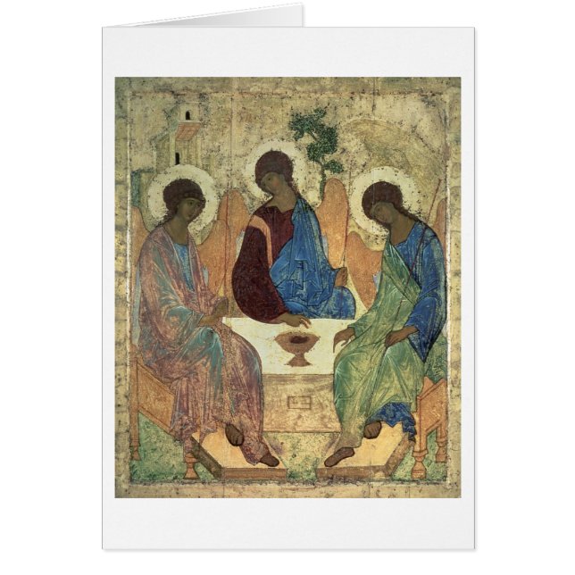 Den heliga trinityen, 1420s (tempera på panel) hälsningskort (Framsidan)