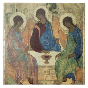 Den heliga trinityen, 1420s (tempera på panel) kakelplatta