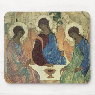 Den heliga trinityen, 1420s (tempera på panel) musmatta