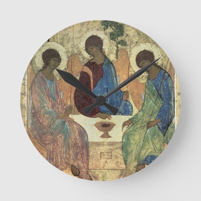 Den heliga trinityen, 1420s (tempera på panel) rund klocka (Framsida)