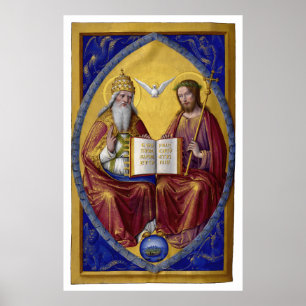 Den heliga trinityen av Jean Bourdichon circa 1508 Poster