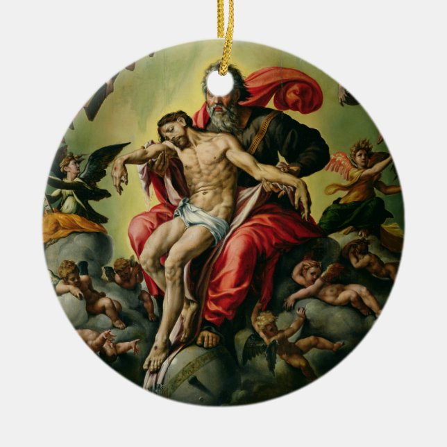 Den heliga trinityen julgransprydnad keramik (Framsidan)