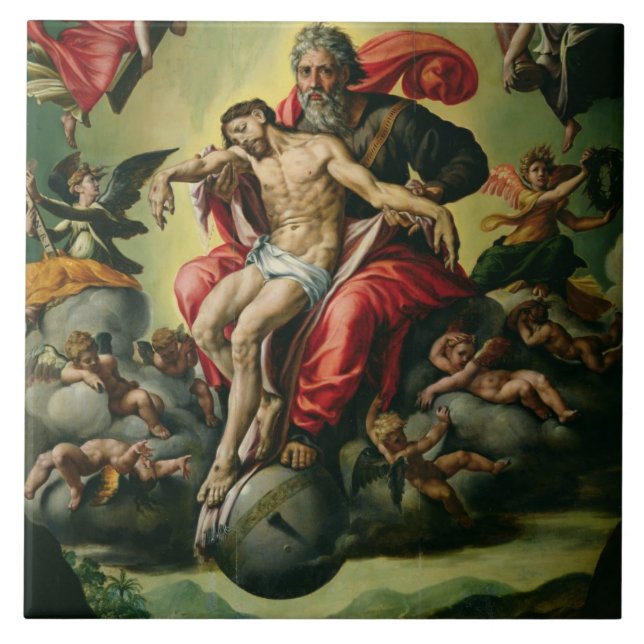 Den heliga trinityen kakelplatta (Framsidan)