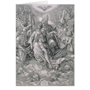Den heliga trinityen, pub. 1511 hälsningskort