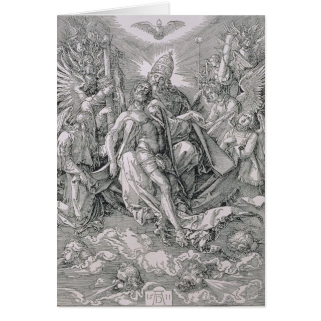 Den heliga trinityen, pub. 1511 hälsningskort (Framsidan)
