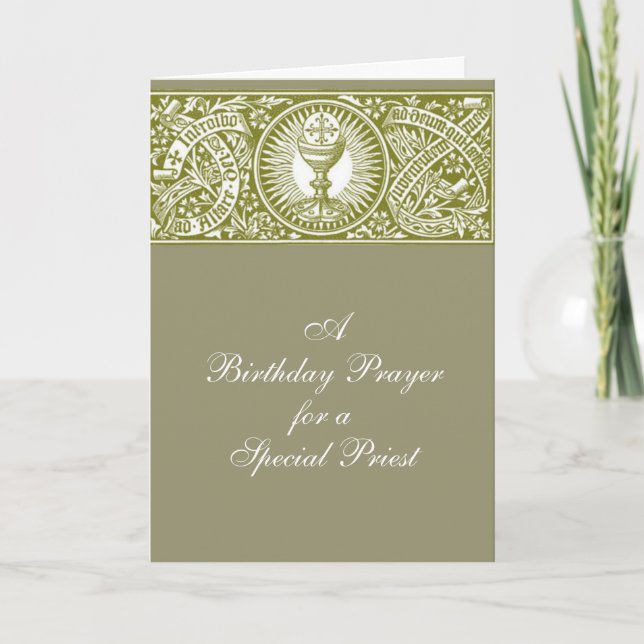 Den helige bönan Eucharist Latin Prayer för präst Kort (Framsida)