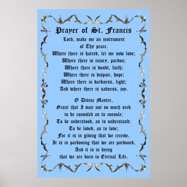 Den helige Francis i Fiskmås Gräns Poster (Framsidan)