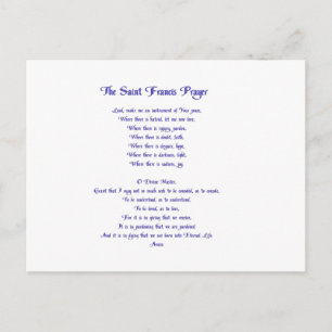 Den helige Francis Peace Prayer Vykort