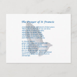 Den helige Francis Prayer Vykort