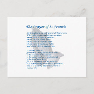Den helige Francis Prayer Vykort