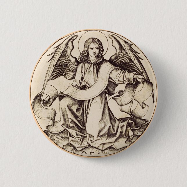 Den helige Matteus' ängel - Finsymbolik Knapp (Framsida)