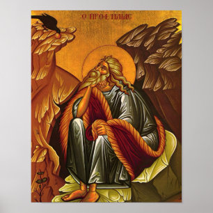 Den Helige Profeten Elia Ortodox Ikontryck Poster